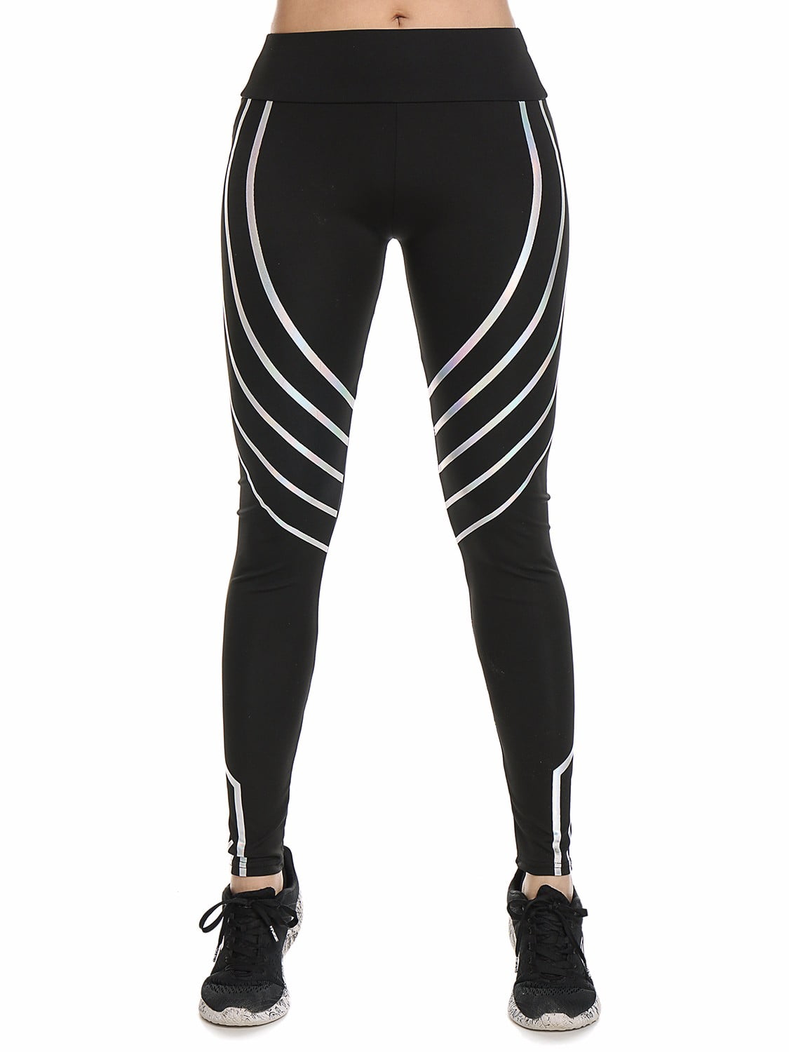 striped running leggings
