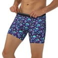 thumbnail image 3 of Xecao Blue Flower Skull Print Boxer Briefs for Men's Stretch Moisture-Wicking Underwear, Mid-Rise Classics breathable fabric, 3 of 7