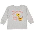 thumbnail image 3 of Inktastic My Great Grandma Loves Me- Cute Giraffe Boys or Girls Long Sleeve Toddler T-Shirt, 3 of 5