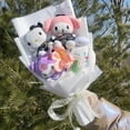 thumbnail image 2 of My Melody Kuromi Cinnamoroll Plush Dolls With sunflowers roses Cartoon Flowers Bouquet Christmas Valentine Graduation Gifts, 2 of 6