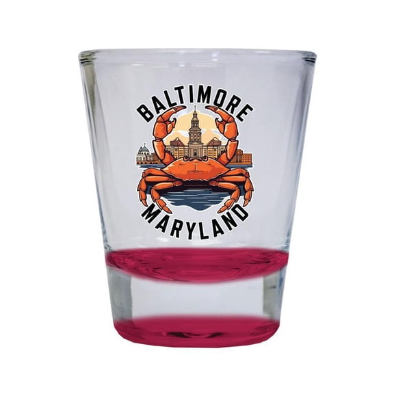 Baltimore Maryland Design D Souvenir 2 oz Round Shot Glass Red
