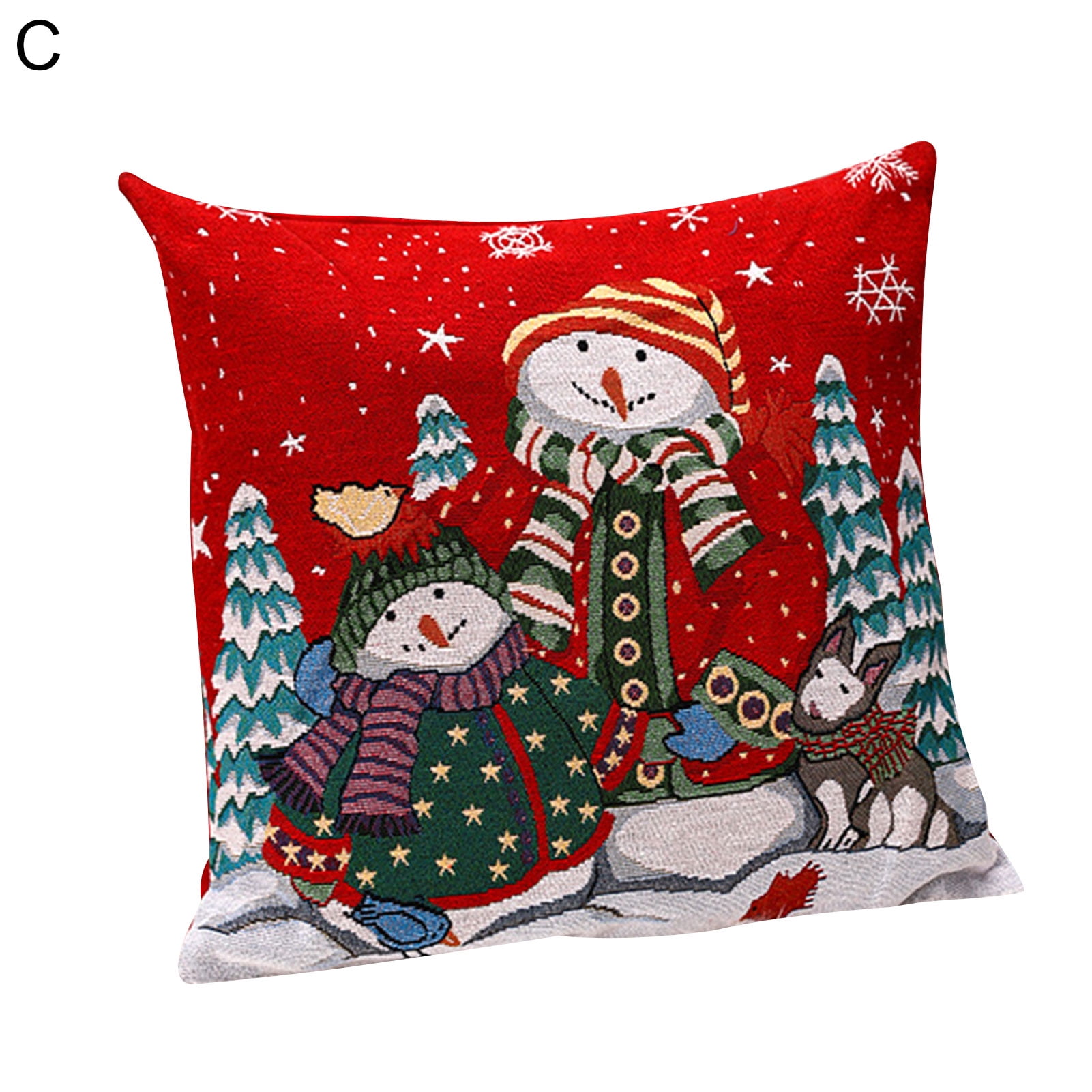 Christmas Snowman Landscaping Christmas Tree Bell Throw Pillow Cover Home  Sofa Cushion Cover Linen Blend Letters Car Pillow Home Pillow Insert Not  Included - Temu