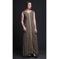 thumbnail image 3 of Bimba Geometric Printed Front Slit Sleeveless Summer Spring Long Women BeachDress-Large, 3 of 5