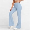 thumbnail image 2 of QATAINLAV Yoga Pants for Women High Waisted Butt Lifting Workout Flare Leggings Gym Running Tummy Control Trousers Light Blue XXL, 2 of 10