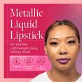 thumbnail image 2 of Aromi Metallic Liquid Lipstick | Mauve Lip Color for Women, Shimmery Finish, Long-lasting (Sugared Mauve), 2 of 14