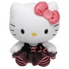 Hello Kitty TY Beanie Buddy Medium 11 inch Plush Toy Doll - Skull Black and Pink