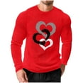 thumbnail image 6 of UVEASISHA Heart Graphic Tees for Men Long Sleeve Waffle Knit Shirts Big and Tall Casual Valentines Day Tshirts Regular Fit Stylish Workout Shirt Red 4XL, 6 of 9