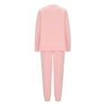 thumbnail image 4 of Brondbend Jogging Sets for Women 2 Piece Long Sleeve Solid Pullover Sweatshirt Slit Elastic Waist Sweatpants Outfits with Pockets and Drawstring Regular Fit Fall Workout Tracksuit,Pink, 4 of 6