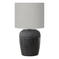 thumbnail image 1 of Lighting - 17"H Table Lamp - Black Ceramic - Gray Shade, 1 of 3