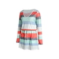 thumbnail image 2 of Franhais Women Summer Dress, Stripe V-Neck Long Sleeves Drawstring Waist Casual Skirt with Pockets for Girls, 6 Colors, 2 of 9