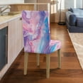 thumbnail image 4 of COEQINE Stretch Dining Room Chair Covers Set of 4, Universal Fit Chair Seat Covers Polyester Spandex Machine Washable Covers for Dining Room Hotel Restaurant, Marble Violet Pink Blue, 4 of 7