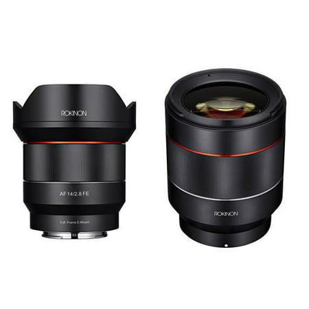 Rokinon 2 Lens Kit Includes 14mm F2.8 AF Wide Angle, Full Frame Auto Focus Lens for Sony E Mount - Rokinon Auto Focus 50mm f/1.4-16 FE Lens for Sony