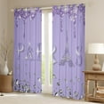 thumbnail image 2 of Jejeloiu Paris Eiffel Tower Blackout Curtains,Glitter Print Curtains Pack of 2 (38x45 Each),Purple Silver Window Curtains For Girl,Lightweight Bedroom Decorative, 2 of 6
