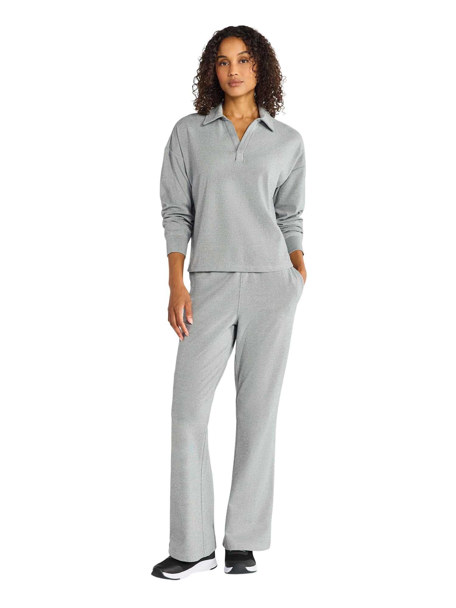 Athletic Works Women's Bi-Color Flare Pants, 30.5" Inseam, Sizes XS-XXXL