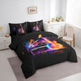 thumbnail image 3 of Feelyou Neon Guitar Piano Bedding Comforter Set 7pcs, Musical Note Music King Bedding Sets, 3 of 8