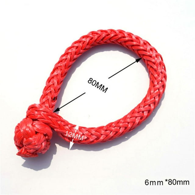 Grey 6mm*80mm Synthetic Rope Shackle,Soft Shackles For Yacht,Winch Shackle Recovery Soft Grip ,Easy to Use
