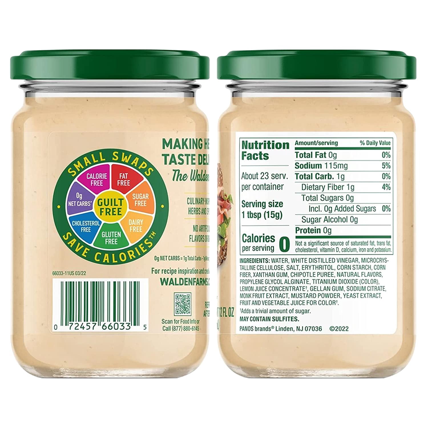 Walden Farms Calorie Free Flavored Mayo Flavor: Chipotle, Size: 3 Jars