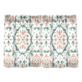 thumbnail image 7 of Yayeee Kitchen Curtains Tier Pair Light Filtering 27"x24" Rod Pocket Short Cafe Window Panel, Green Geometric Pattern, 7 of 7