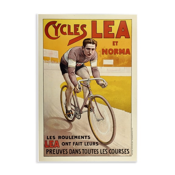 Stupell Industries Yellow Antique Cycling Poster Sports & Sports Teams Painting Unframed Art Print Wall Art, 10 x 15