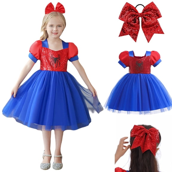 Girls Spider Costume with Headwear Halloween Party Cosplay Dress up
