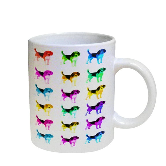 KuzmarK Coffee Cup Mug Pearl Iridescent White - Beagle Dog