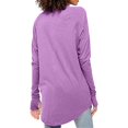 thumbnail image 3 of Summer Tops for Women Small Tops Miss Long Sleeve Shirts for Women S Long Sleeve Shirt Womens Athletic Tee T Shirts Stretch T Shirt Blank Casual Tee Women's Purple 3XL, 3 of 5