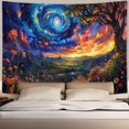 thumbnail image 4 of Galaxy Space Tapestry Trippy Mountain Starry Sky Misty Forest Fantasy Landscape Tapestry Wall Hanging for Bedroom Aesthetic Living Room Home Decor, 60X40IN, 4 of 5