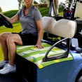 thumbnail image 3 of Renewold Golf Cart Seat Cover Portable Golf Cart Seat Blanket Easy to Install Suitable for 2/4 Person Seats Golf Cart Club Car, Golf Green White Stripes, 3 of 5