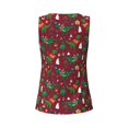 thumbnail image 5 of Xecao Dinosaur Christmas print women's scoop neck, loose-fit workout tank tops for the gym., 5 of 9
