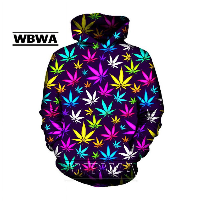 3D Print weed hoodies tops pullover Men/Women Hooded
