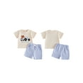 thumbnail image 2 of Cenuakty 2Pcs Baby Boy Easter Outfits Short Sleeve Cross Truck Embroidery T-Shirt + Shorts Set Toddler Clothes, 2 of 9