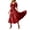 C-Red294, variant on DHFJKG Womens Square Neckline Dresses Puff Short Sleeve Smocked Waist Cami Long Dress Velvet Solid Color Tiered Maxi Stylish Dresses