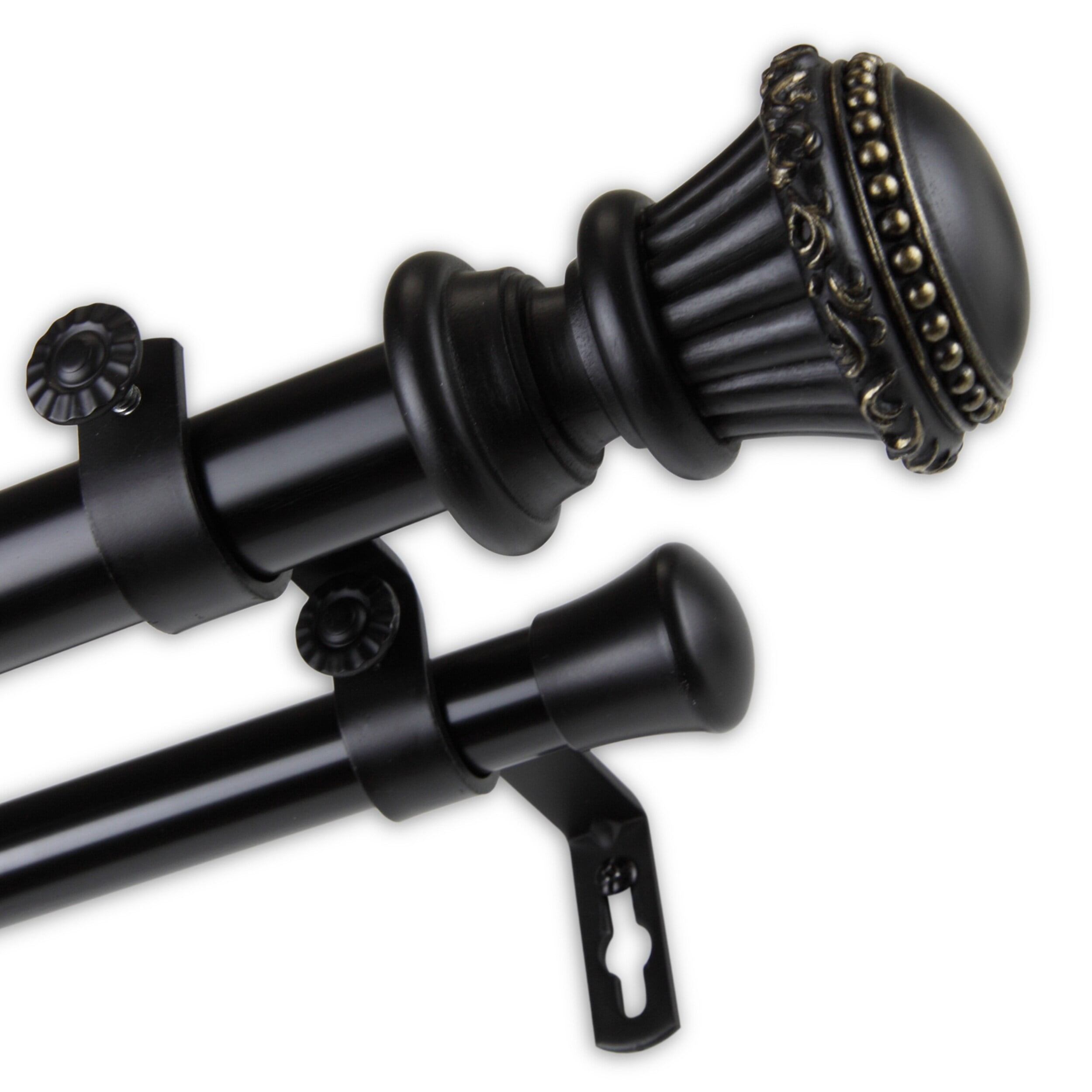 InStyleDesign Trinity 1 inch Diameter Adjustable Double Curtain Rod ...