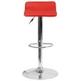 thumbnail image 5 of Flash Furniture Contemporary Red Vinyl Adjustable Height Barstool with Quilted Wave Seat and Chrome Base, 5 of 5