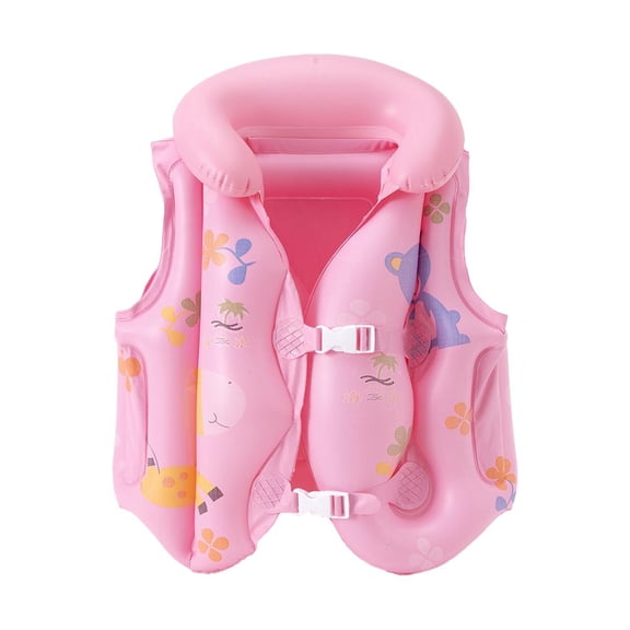 Kids Inflatable Swim Vest – PVC Safety Life Jacket with Adjustable Buckles, Fun Bright Patterns for Pool & Beach, Lightweight Buoyancy Aid for Toddlers & Children