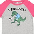 thumbnail image 4 of Inktastic I Love Soccer-dinosaur in Blue Boys or Girls Toddler T-Shirt, 4 of 5