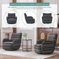 thumbnail image 5 of S-HOME Striped Fabric Armrest Swivel Chair in Elegant Sand-Rimmed Design, Perfect for Bedroom and Stylish Living Spaces，Black, 5 of 14