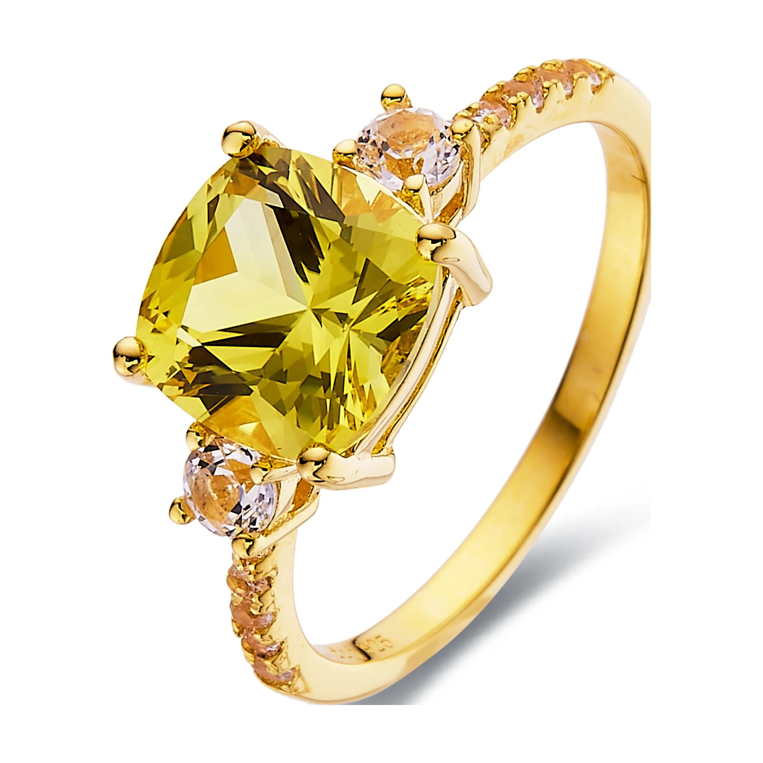 Modern Yellow Sapphire Anniversary or Engagement Ring