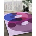 thumbnail image 3 of Ahgly Company Machine Washable Indoor Square Transitional Dark Magenta Purple Area Rugs, 8' Square, 3 of 7