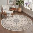thumbnail image 7 of GENIMO 8'x10' Area Rug for Living Room, Washable Non Slip Soft Floral Rug for Bedroom Dining Room Home Office, Dusty Blue Beige, 7 of 7