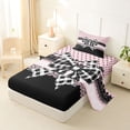 thumbnail image 2 of Erosebridal Girls Plaid Print Bowknot Twin Sheet Sets,Cute Geometric Polka Dots Bedding For Kids 3pcs, 2 of 6