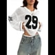 thumbnail image 1 of Suéter Tipo Jersey con Cuello en V y Blusas de Crochet Extragrandes para Mujer, Estilo Y2K y Negro M, 1 of 10