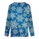 thumbnail image 5 of Pntutb Mujer Navidad Moda Impreso Encaje Manga Larga Blusa Cuello V Casual tops Pntutb Pntutb-7142, 5 of 5