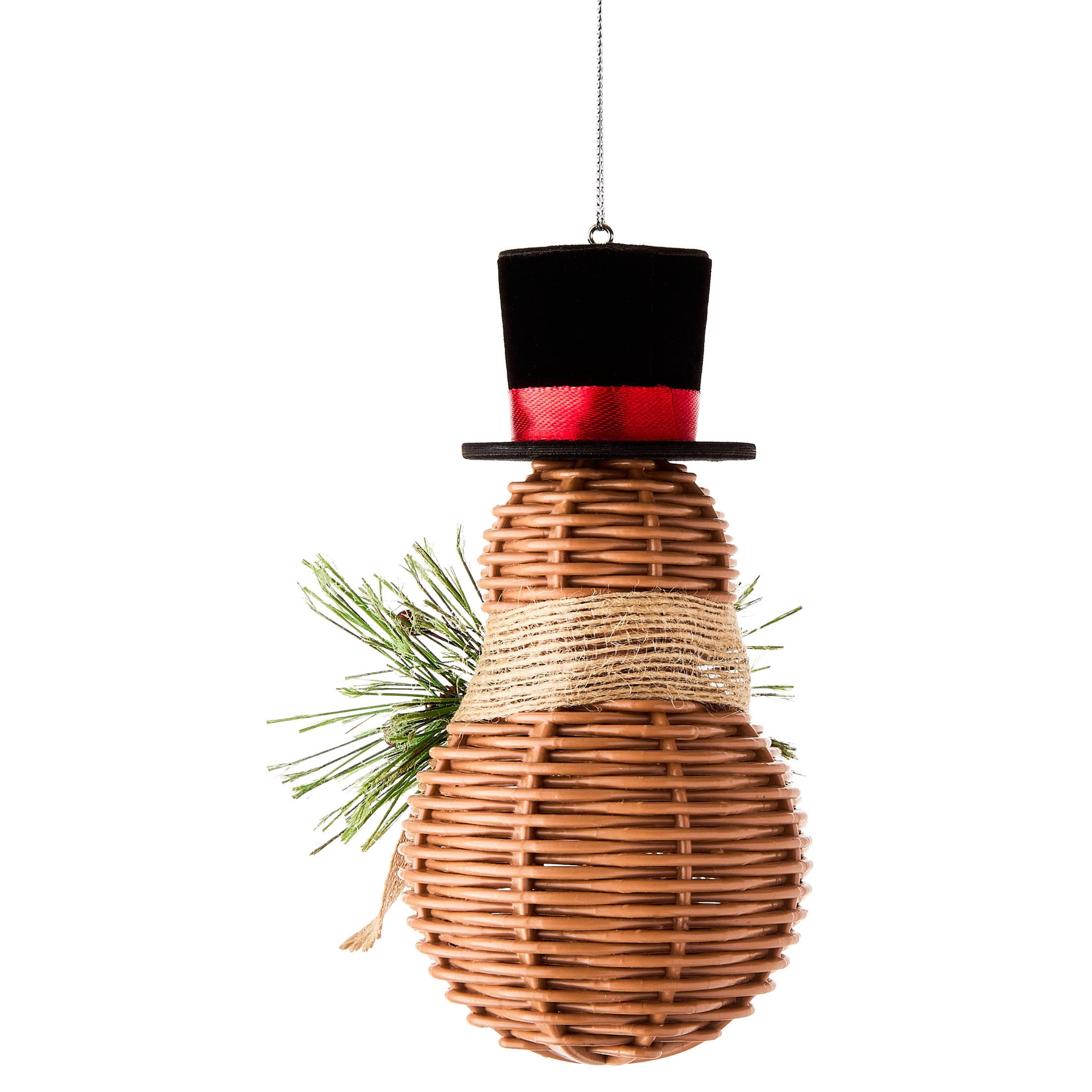 Brown Woven Snowman Christmas Ornament, 6", by Holiday Time