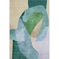 thumbnail image 2 of Addison Rugs Mayfield Premium Machine Washable Transitional Abstract Green Rectangle Rug, 5' X 7'6" Machine Washable Transitional Abstract Green Oversized Sherpa Throw Blanket, 2 of 6