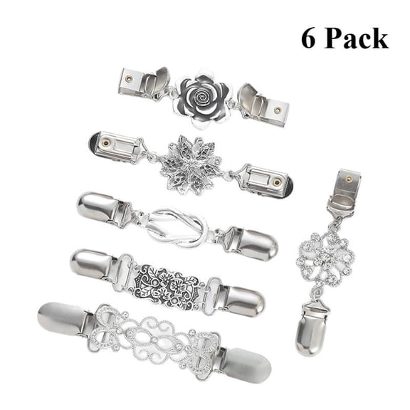 6 Pieces Vintage Shirt Dress Cardigan Clip, Waist Clip for Women, Sweater Shawl Brooch Jacket for Clothing