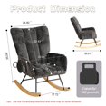 thumbnail image 2 of High Back Rocking Chair Black Chenille with Lumbar Support for Living Room Bedroom, 2 of 8