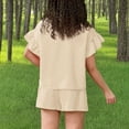 thumbnail image 4 of EnJoCho Girls Summer Outfits Casual Loung𝖾 Set Cap Sleeve T Shirt Elastic Waist Shorts 2 Piece Clothing Sets Cozy Loung𝖾wear Two Piece Matching Comfy Outfit Lightweight, 4 of 8