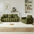 thumbnail image 5 of Teddy Cloud Sofa Couch, Comfy Deep Seat Modern Lounge Chair Cushions, Upholstered 3 Seater + 1 Seater  Oversized Couch, Apartment Sofa Furniture for Living Room Office, Green, 5 of 9