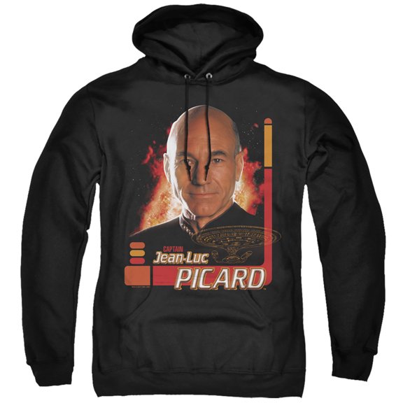 Star Trek Captain Picard Adult Pullover Hoodie Sweatshirt Black